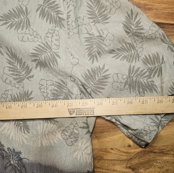 Havana Jacks Cafe Shirt green Floral silk Hawaiian short sleeve men's XXL - Picture 9 of 10